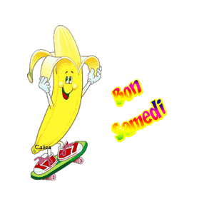 Gif animé Bon samedi banane